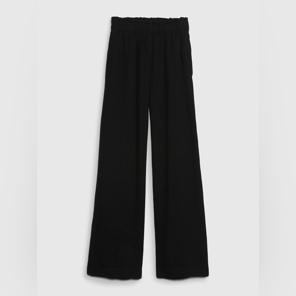 NWT! GAP Black Wide-Leg Gauzy Crinkle Pants Lightweight - Multiple 💎 - Picture 2 of 8